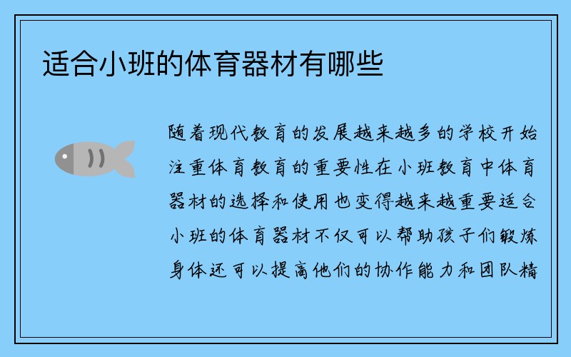 适合小班的体育器材有哪些