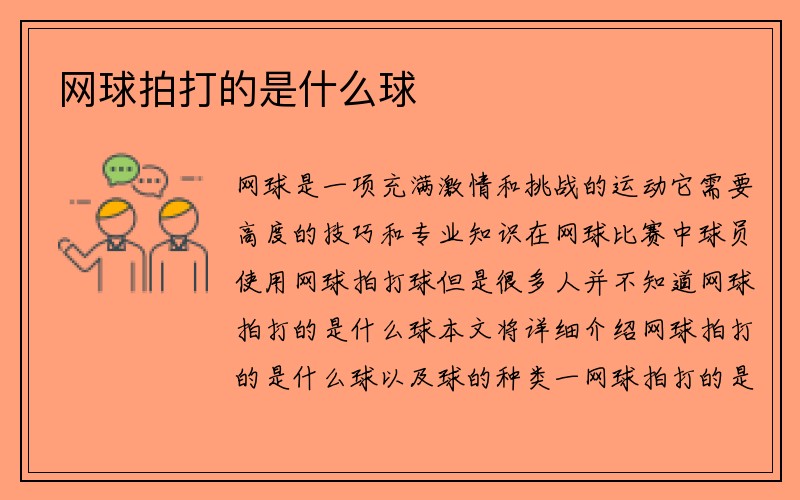 网球拍打的是什么球